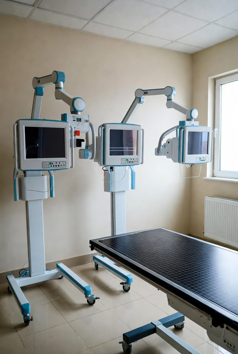 Digital X-ray radiography system in an imaging room