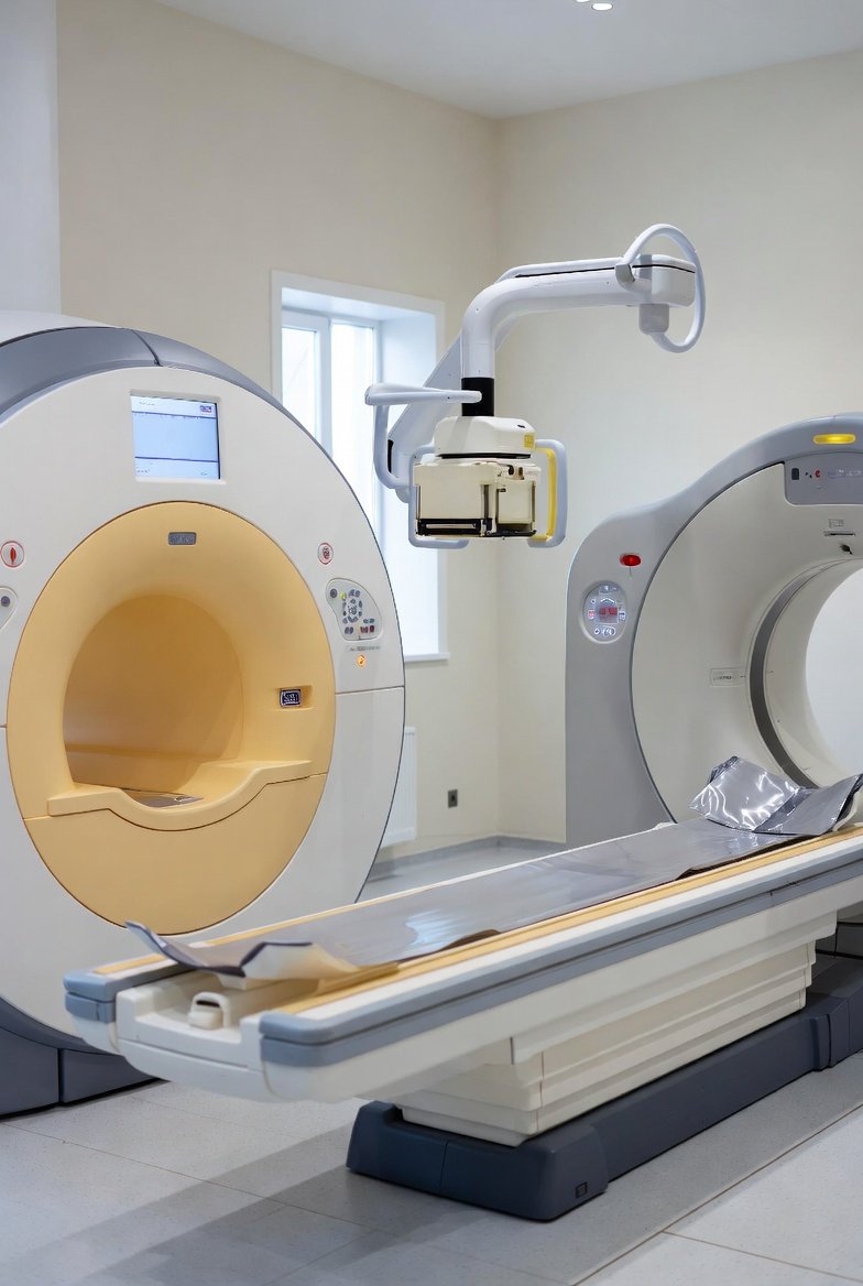 MRI scanner installed in a hospital imaging suite